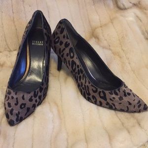 Stuart Weitzman animal fur pumps with 3 inch heel